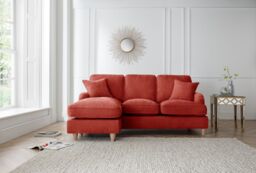 The Great Sofa Company Orla Left Hand Chaise Sofa Manhattan Navy in Terracotta - thumbnail 1