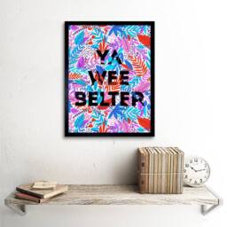 "Wee Blue Coo Woven Flower Scotland Wee Belter Home Decor 12x16"" Framed Art Print - Size: W12"" x H16""" - thumbnail 2