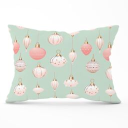 Warren Reed - Designer Christmas Decorations Pink & Green Cushions - Size: 45 cm x 45 cm - thumbnail 1