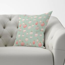 Warren Reed - Designer Christmas Decorations Pink & Green Cushions - Size: 45 cm x 45 cm - thumbnail 2