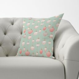 Warren Reed - Designer Christmas Decorations Pink & Green Cushions - Size: 45 cm x 45 cm - thumbnail 3