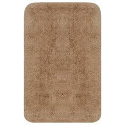 Berkfield Home Bathroom Mat Set 3 Pieces Fabric Beige - thumbnail 2