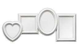 Orsina 4 Photo White Plastic Multi Photo Frame, Four Distinct Layouts Poster Frame, Decorative Wall Frame For Gifting - thumbnail 1
