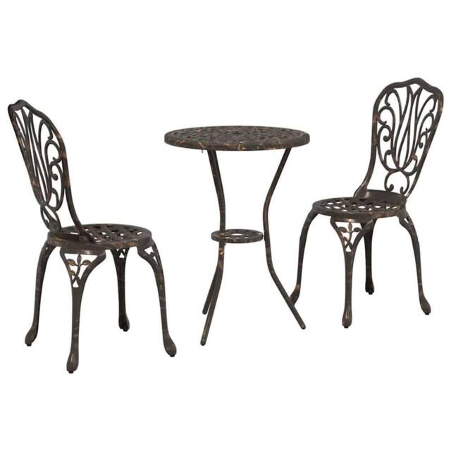 Berkfield Home 3-Piece Garden Bistro Set - Bronze Cast Aluminum - image 1