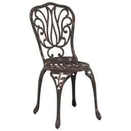 Berkfield Home 3-Piece Garden Bistro Set - Bronze Cast Aluminum - thumbnail 4