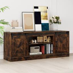 Costway Wooden TV Stand Cabinet for 70 Inch TVs Media Entertainment Center in Brown - thumbnail 9