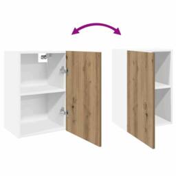 Berkfield Home Hanging Cabinet Lyon Artisan Oak 40x31x60 cm Engineered Wood in Brown - Size: 40 x 31 x 60 cm - thumbnail 8