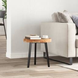 Berkfield Home Table Top Round √ò40x4 cm Solid Wood Acacia in Brown - Size: 40x4 cm - thumbnail 3