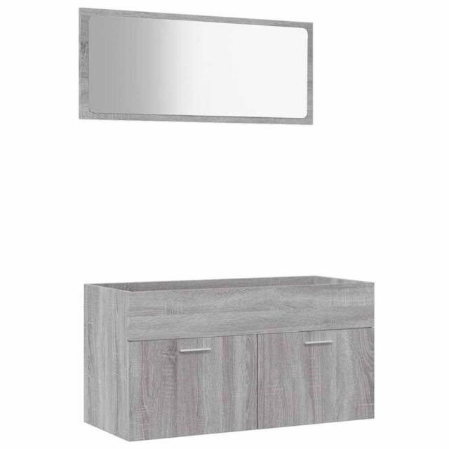 Berkfield Home 2 Piece Bathroom Furniture Set Grey Sonoma Engineered Wood - image 1