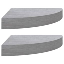 Berkfield Home Wall Corner Shelves 2 pcs Concrete Grey 25x25x3.8 cm MDF - thumbnail 2