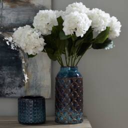 Love Lace Seville Collection Large Indigo Scalloped Vase in Blue - thumbnail 4