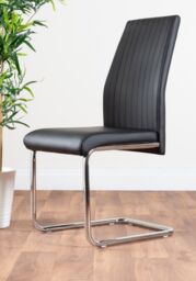 FurnitureboxUK Leonardo White Glass Marble Effect Silver Leg Table & 4 Lorenzo Chairs in Black - thumbnail 4