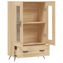 Berkfield Home Highboard Sonoma Oak 69.5x31x115 cm Engineered Wood in Light Tan - thumbnail 5