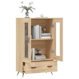 Berkfield Home Highboard Sonoma Oak 69.5x31x115 cm Engineered Wood in Light Tan - thumbnail 4