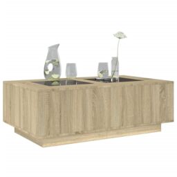 Berkfield Home Coffee Table with Infinity LED Sonoma Oak 116x69x40 cm in Brown - Size: 116 x 69 x 40 cm - thumbnail 5