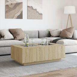 Berkfield Home Coffee Table with Infinity LED Sonoma Oak 116x69x40 cm in Brown - Size: 116 x 69 x 40 cm - thumbnail 4