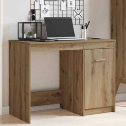 Berkfield Home Elegant Desk Artisan Oak 100x50x76 cm Engineered Wood in Brown - Size: 100 x 50 x 76 cm - thumbnail 2