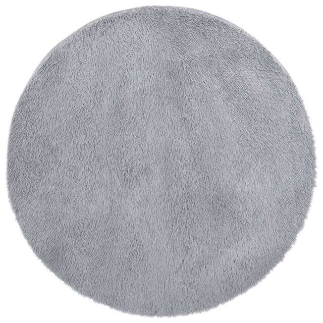 Berkfield Home Shaggy Rug High Pile NAVARRA Light Grey 100x100 cm Polyester - Size: Medium - image 1