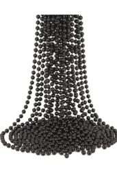 Neel Blue 9M Metallic Christmas Bead Chain - 7.5mm Shiny Pearl Garland in Black