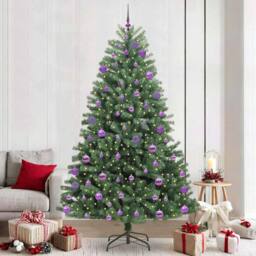 Berkfield Home Artificial Hinged Christmas Tree Green 240 cm PVC & Metal