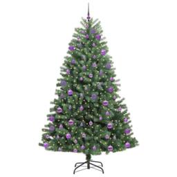 Berkfield Home Artificial Hinged Christmas Tree Green 240 cm PVC & Metal - thumbnail 3