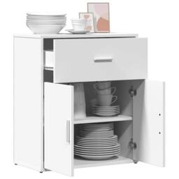 Berkfield Home Sideboard White 60x31x70 cm Engineered Wood - Size: 60 x 31 x 70 cm - thumbnail 4