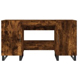 Berkfield Home Desk Smoked Oak 140x50x75 cm Engineered Wood in Brown - Size: 140 x 50 x 75 cm - thumbnail 6