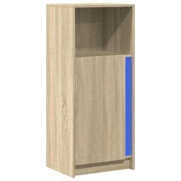 Berkfield Home Sideboard with LED Sonoma Oak 42.5x34x100 cm Engineered Wood in Brown - thumbnail 3