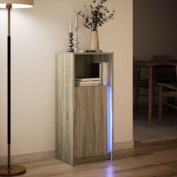 Berkfield Home Sideboard with LED Sonoma Oak 42.5x34x100 cm Engineered Wood in Brown - thumbnail 5