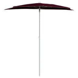 Berkfield Home Garden Half Parasol with Pole 180x90 cm Bordeaux Red - thumbnail 3