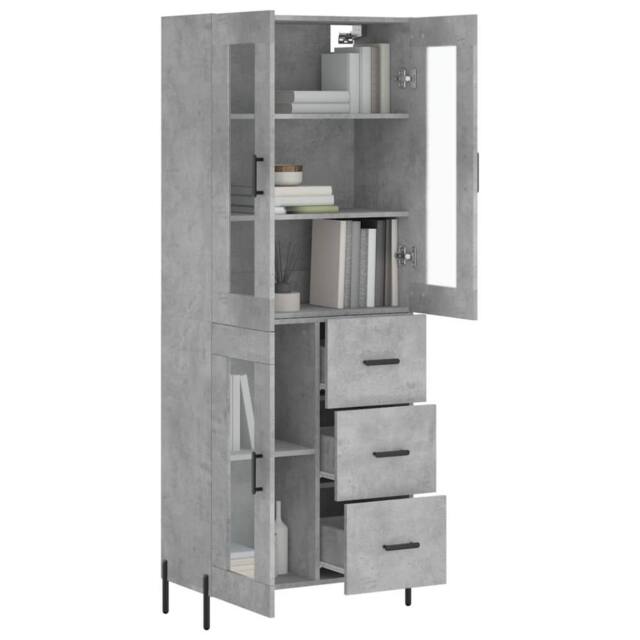 Berkfield Home Highboard Concrete Grey 69.5x34x180 cm Engineered Wood - image 1