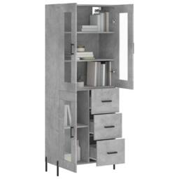 Berkfield Home Highboard Concrete Grey 69.5x34x180 cm Engineered Wood - thumbnail 1