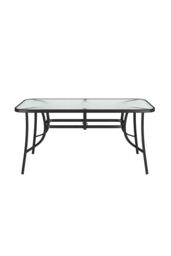 Garden Sanctuary Patio Tempered Glass Garden Coffee Table with Parasol Hole in Black - thumbnail 5