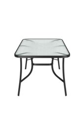 Garden Sanctuary Patio Tempered Glass Garden Coffee Table with Parasol Hole in Black - thumbnail 4
