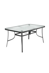 Garden Sanctuary Patio Tempered Glass Garden Coffee Table with Parasol Hole in Black - thumbnail 3