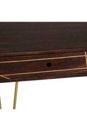 IH Design Silchester Dark Mango Coffee Table with Drawer & Gold Inlay in Brown - thumbnail 7