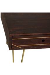 IH Design Silchester Dark Mango Coffee Table with Drawer & Gold Inlay in Brown - thumbnail 6