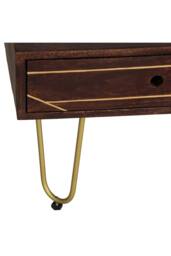 IH Design Silchester Dark Mango Coffee Table with Drawer & Gold Inlay in Brown - thumbnail 8