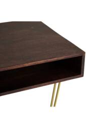 IH Design Silchester Dark Mango Coffee Table with Drawer & Gold Inlay in Brown - thumbnail 9