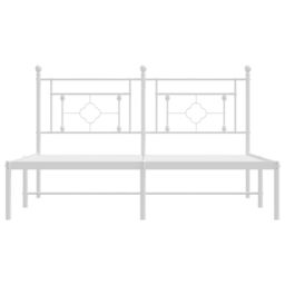 Berkfield Home Metal Bed Frame with Headboard White 160x200 cm - thumbnail 5