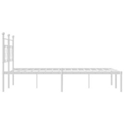 Berkfield Home Metal Bed Frame with Headboard White 160x200 cm - thumbnail 6