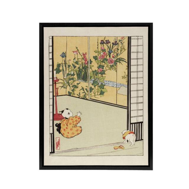 "Artery8 Helen Hyde Japanese Home Interior Decoration Framed Canvas Art Print - Size: W12"" x H16""" - image 1