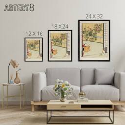 "Artery8 Helen Hyde Japanese Home Interior Decoration Framed Canvas Art Print - Size: W12"" x H16""" - thumbnail 4