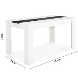 KOSY KOALA Dining Table & 4 Chairs Set White Black Table With 4 Cream Chairs Dining Room Furniture in Brown - thumbnail 9