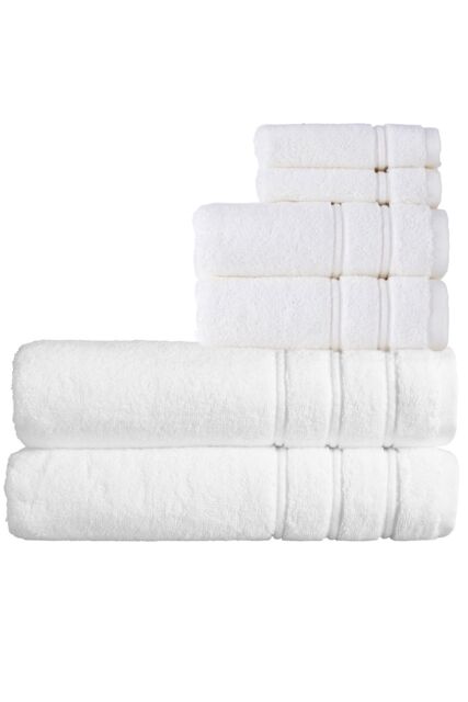 CHRISTY 'Antalya' 100% Turkish Cotton 6 Piece Luxury Bath Sheet Set in White - image 1