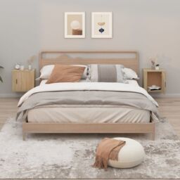 Berkfield Home Wall-mounted Bedside Cabinets 2 pcs Sonoma Oak 50x30x47 cm in Brown - Size: 50 x 30 x 47 cm - thumbnail 1