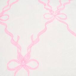OHS Bow Lattice Flannel Fleece Throw Blanket Soft Bedspread in White - Size: 125 cm x 150 cm - thumbnail 5