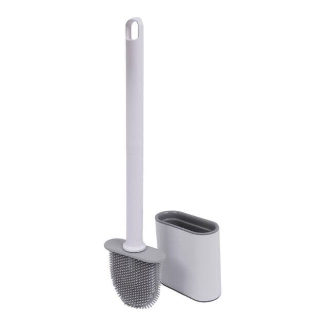Harbour Housewares Toilet Brush & Holder - Wall-Mounted TRP Silicone Bathroom Brush in White - image 1