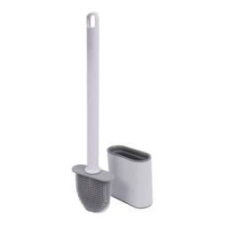 Harbour Housewares Toilet Brush & Holder - Wall-Mounted TRP Silicone Bathroom Brush in White