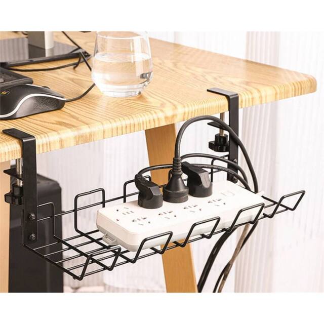 SPETLEK 2PCS Under Desk Cable Management Tray Cord Holder Storage in Black - image 1